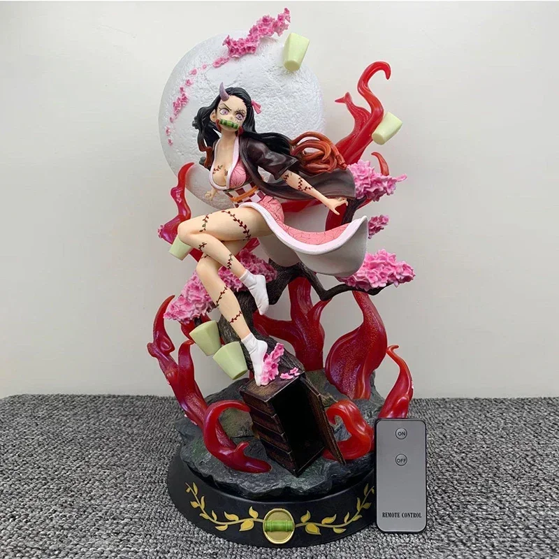 New 42cm Gk Demon Slayer Anime Figure Kamado Nezuko  With Light Action Figurine Collectible Model Statue Gift Toys For Children