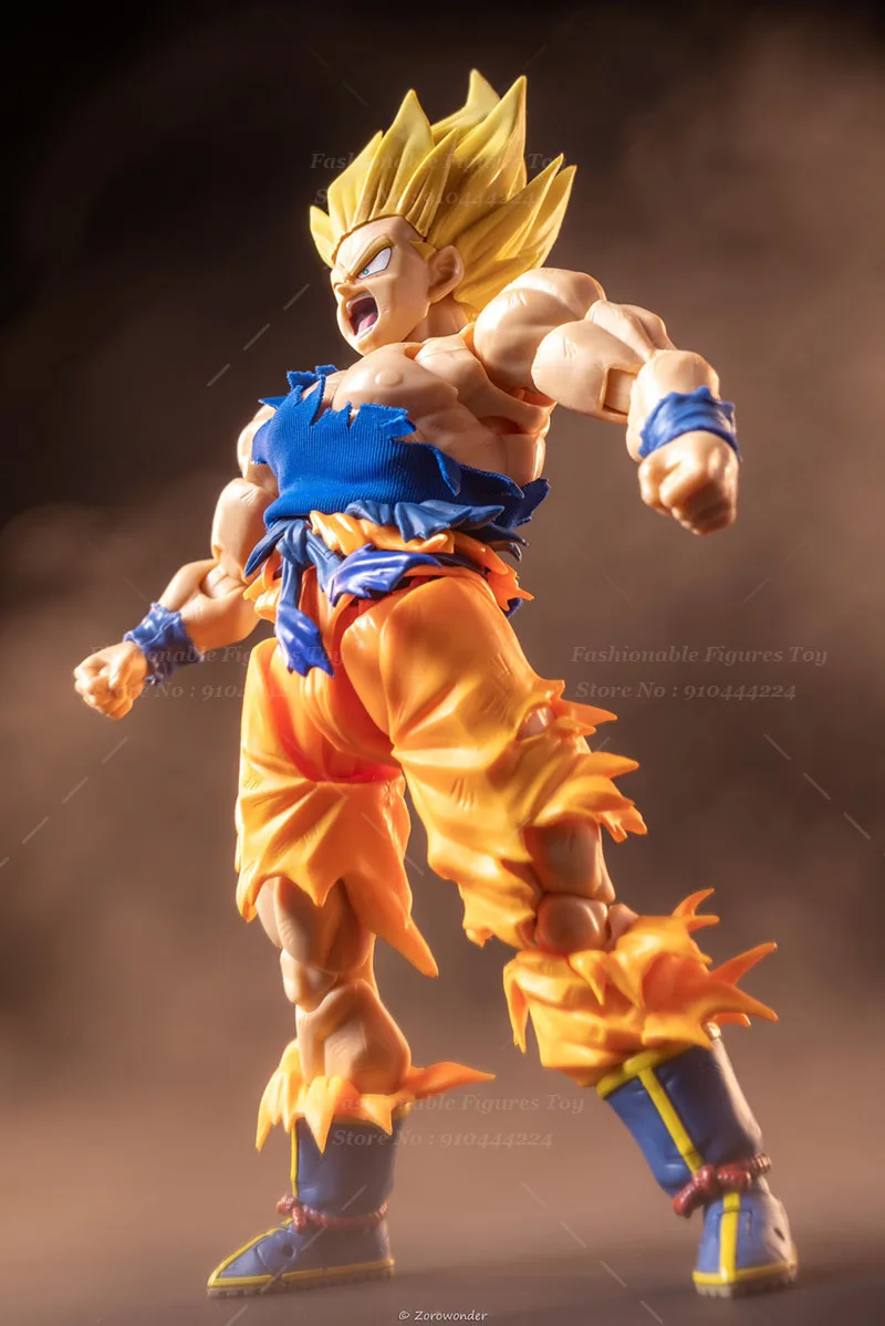 SHF 1/12 Men Soldier Vest Super Saiyan 3 Goku Son Goku Dragon Ball Battle Damaged Top T-Shirt Fit 6Inch Action Figure Body