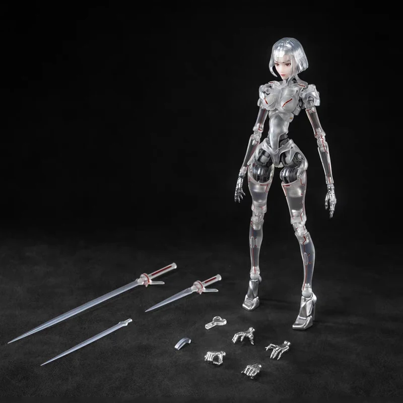 18cm Bone Workshop 1/12 Articulated Action Figure Ai Agent Lady Transparent Mechanical Body Desktop Ornament For Anime Fans