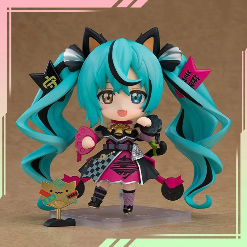 Nendoroid Hatsune Miku No 2759 Black Maneki Neko Posable Action Figure Face Swap Collectible Anime Model Desktop Decor Figurine