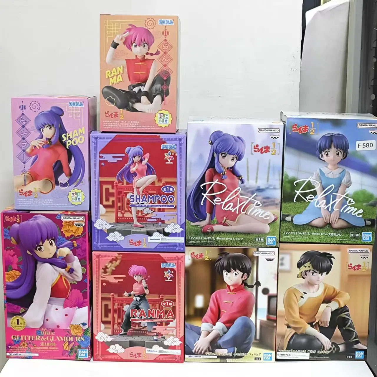 SEGA  Original BANDAI Ranma 1/2 Luminasta Tendou Akane Shampoo Ranma Anime Action Figures Model Figurine PVC Toys Model Gift
