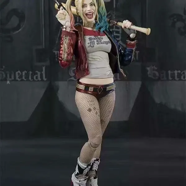 15CM Anime Harley Quinn Action Figure Sexy Real Silk Stockings Joker Figurine Pvc Room Decoration Halloween Gift Toys - Image 8