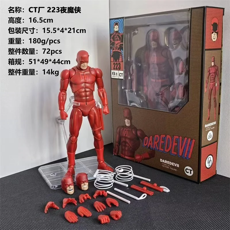 Mafex Daredevil Action Figure 223 SHF KO Version PVC Statue Comic Collection Spiderman Themed Gift Toy for Ages 15+