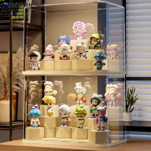 Blind Box Display Stand, Clear Acrylic Display Case, large Capacity Dustproof POP MART Doll Box Desktop Toy Thickened Figure Box