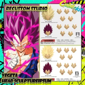 New Product RECUSTOM Studio Dragon Ball Z Destruction God Vegeta Heads Accessories Headsculpt Anime Action Figure Toys Gifts