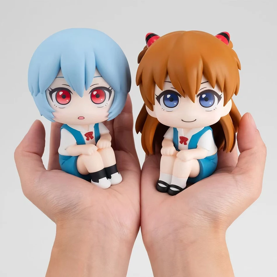 10CM Anime Evangelion Ayanami Rei Figure Souryuu Asuka Langley Look Up EVA Sitting Doll Aciton Figure PVC Ornament Model Toys - Image 6