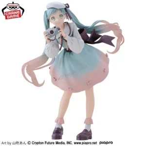 Bandai Officially Licensed  Hatsune Miku Holiday Memories -Camera 20CM PVC Figure Highly Detailed Collectible Model Toy Gift