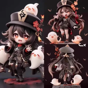 Genshin Hu Tao Klee Action Figure Collectible Toy Desktop Decoration Cute Doll Birthday Gift Model Garage Kit Anime Peripheral