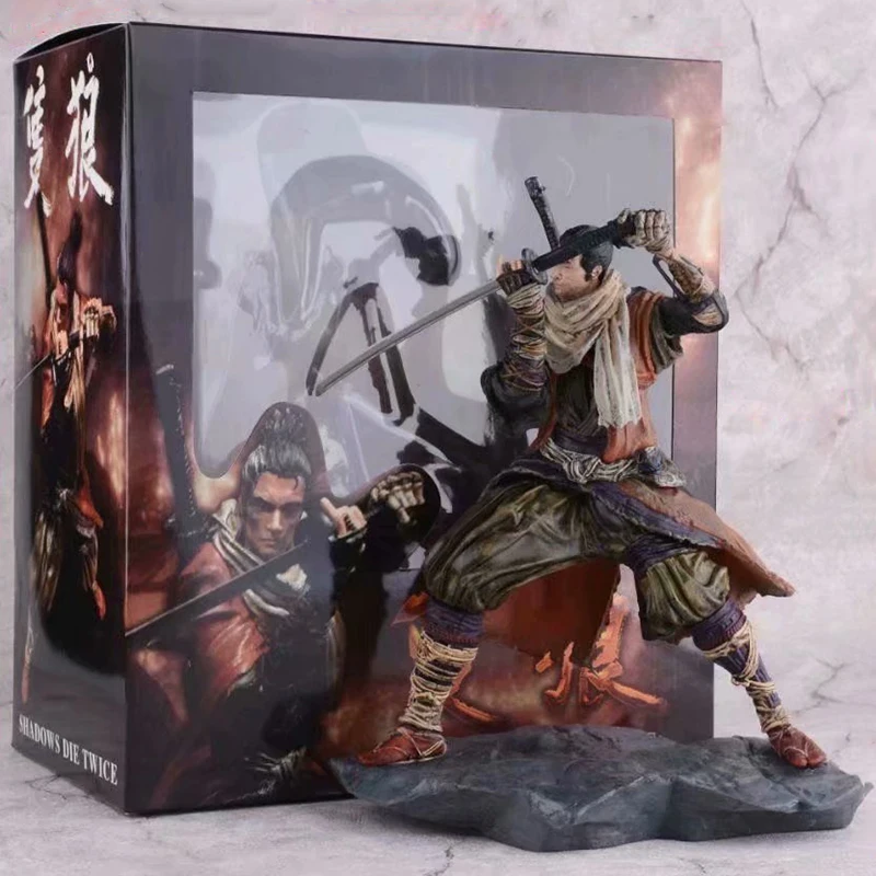 Sekiro Shadows Die Twice Wolf Action Figure Anime Figuras GK Statue Toys 19cm PVC Collection Model Ornament Gift for Children