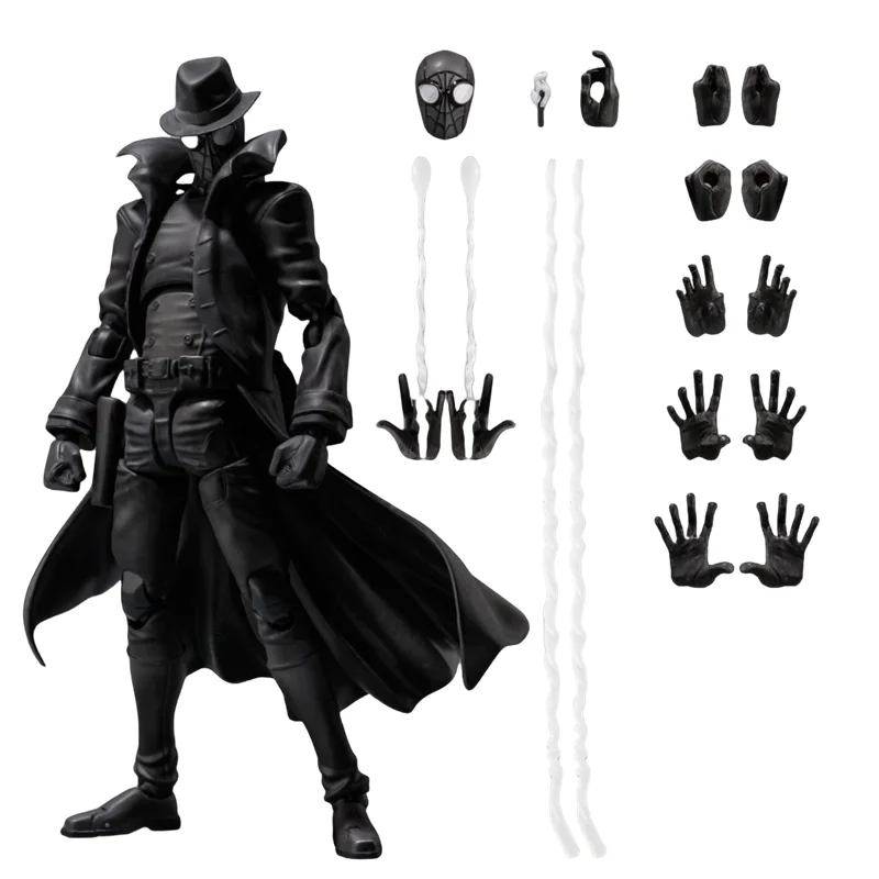 Spider Man Noir Peter Parker Ultimate Black Spider Man Earth-90214 Darkness SHF Toys Action Figure Model Kids Gift - Image 3
