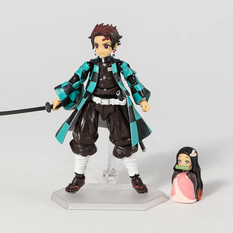 Pop Anime Demon Slayer Kamado Nezuko Figma Tanjiro Zenitsu 14CM PVC Action Figure Movable Model Toy Collectible Toy Decoration