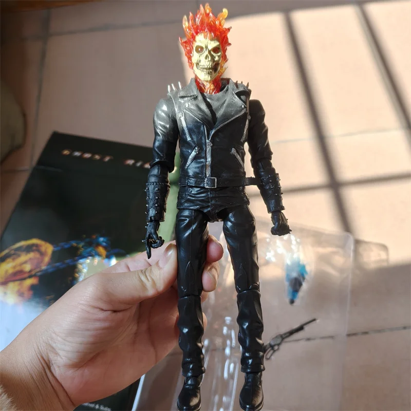 Marvel Ghost Rider Action Figure Legends 85th Anniversary Ghost Rider 25cm BJD Articulated PVC Figure Luminous Light Model Toy - Image 6