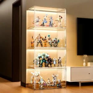 Action Figure Lego Display Case Toy Imitation Glass Acrylic Home Custom Building Block Storage Shelf Magnetic Storage Box