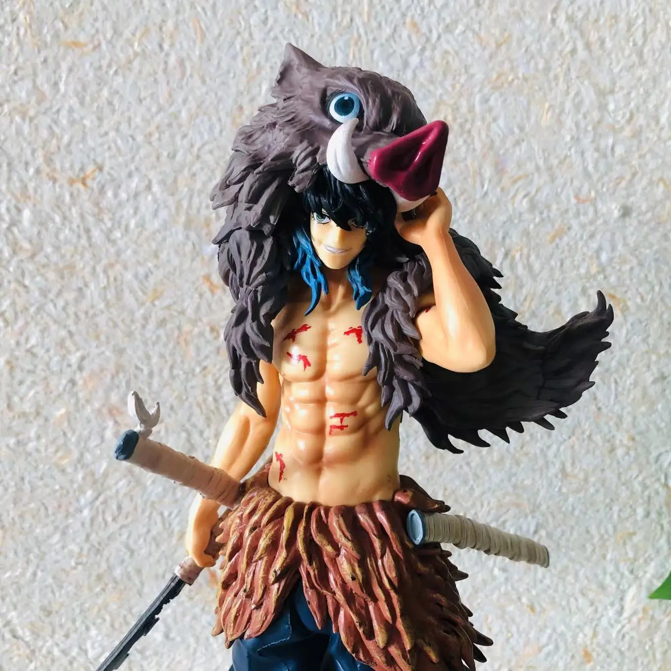 Demon Slayer Hand-Made Action Figure Collectible – Cheng KiSatsutai Hashibira Inosuke Statue Toy Model Ornaments for Fans