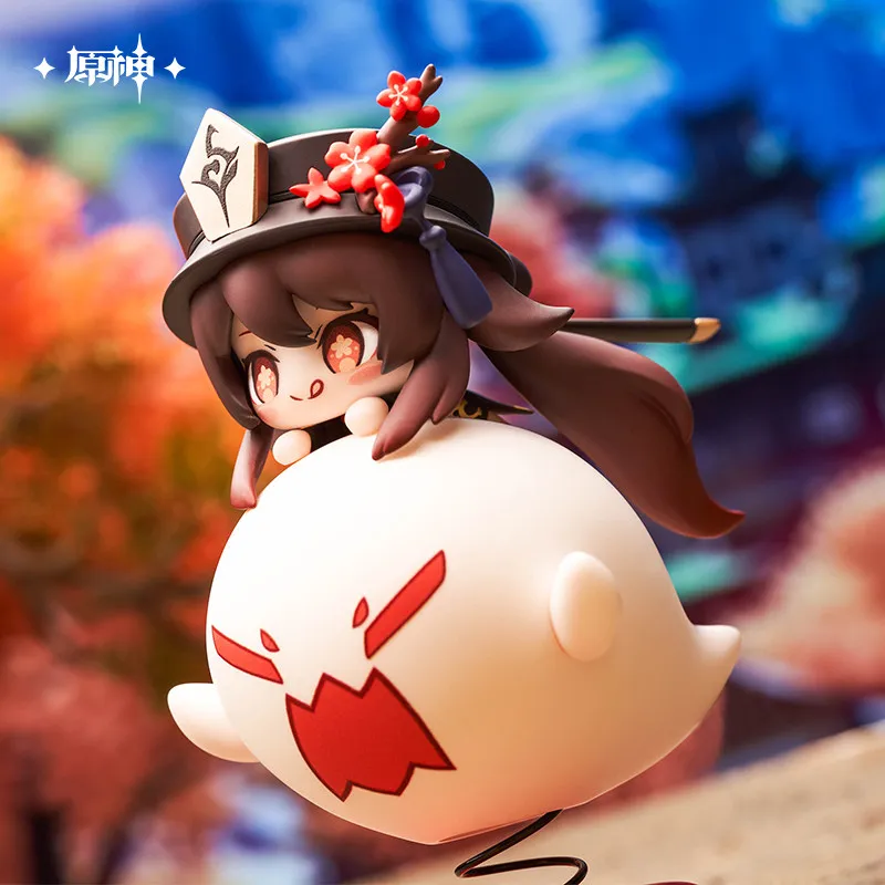 Genuine Genshin Impact Hu Tao Anime Figure Pvc Car Ornament Cute Articulated Model Collectible Desktop Decoration Fun Toy Gift