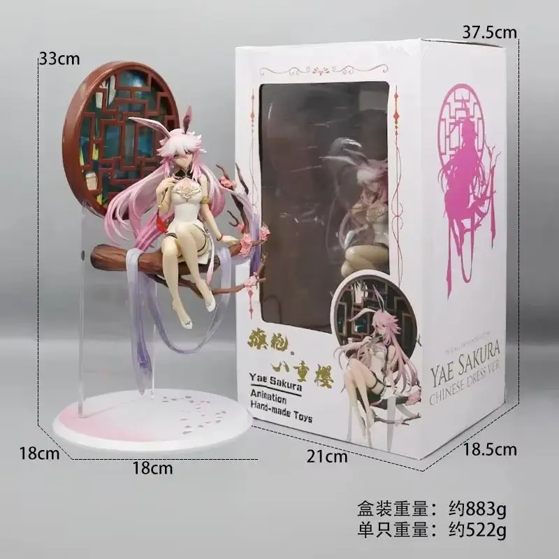 Genshin Impact Yae Miko Sakura Action Figure - Three College Cheongsam Design Anime Girl Model for Display And Collectibles - Image 3