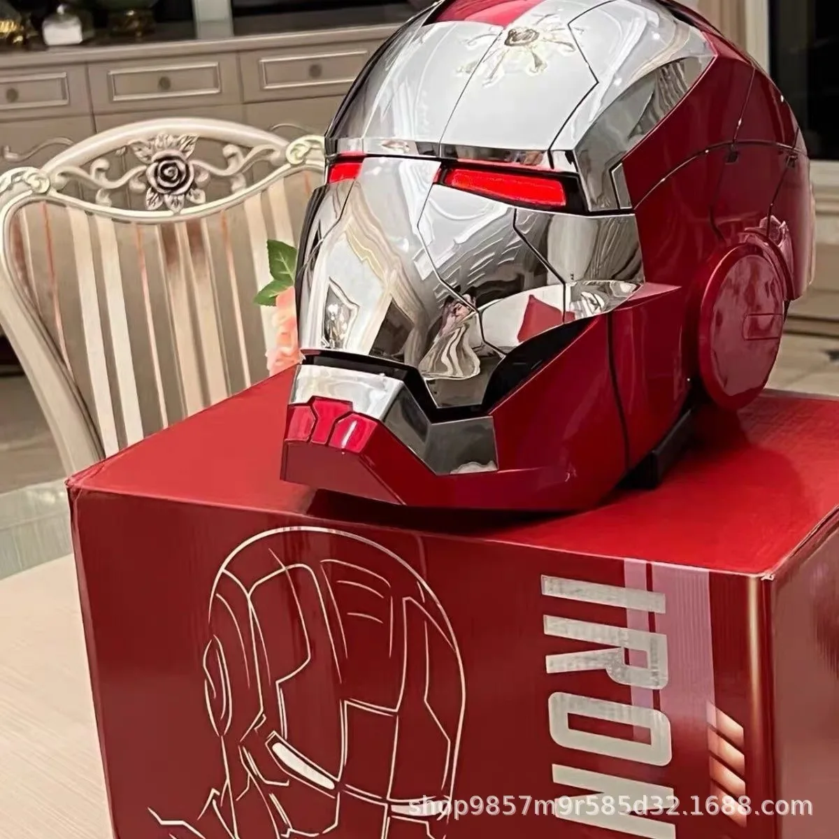 Iron Man Helmet Mk5 Electric Voice Activated Control Wearable Mask 1:1 Automatic Opening Closing Model Figure Adult Toy Gift - Image 3