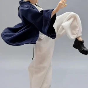 Handmade 1/12 Scale Loose Blue Jacket White Sleeveless Vest Pants Set Clothing Accessories for SHF Romankey Action Figure Body