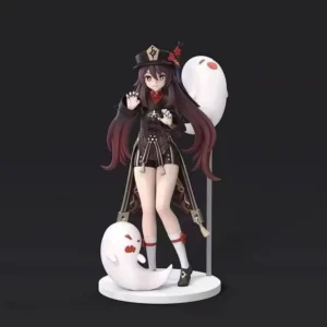 Genshin Impact Hu Tao Raiden Shogun Kawaii Cartoon Action Figures Model Doll Toys Collectible Desktop Ornaments Birthday Gifts