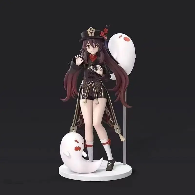 Genshin Impact Hu Tao Raiden Shogun Kawaii Cartoon Action Figures Model Doll Toys Collectible Desktop Ornaments Birthday Gifts