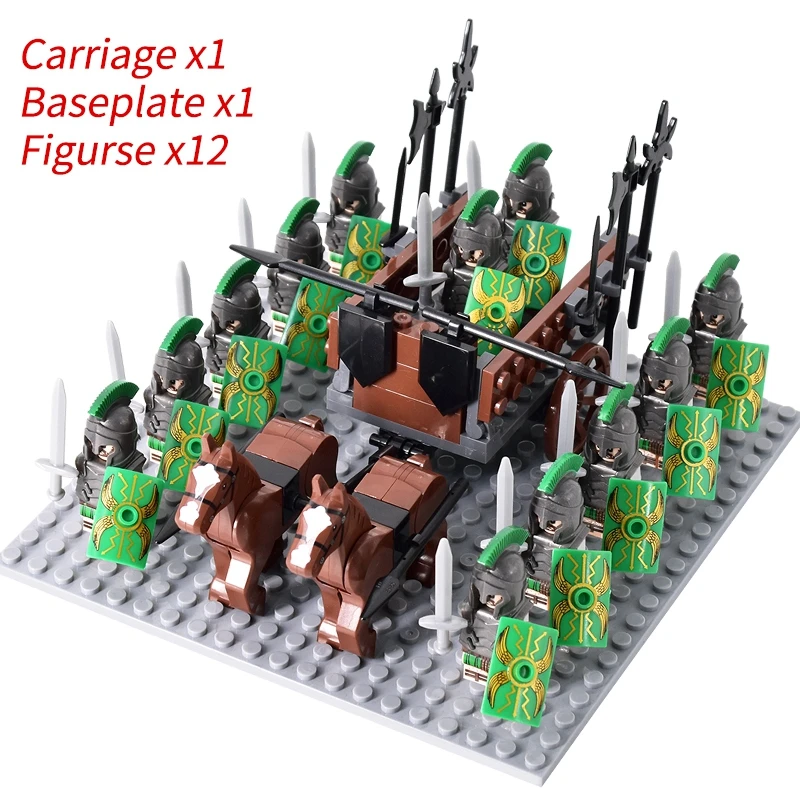 Medieval Knights mini Action Figures Building Blocks Roman Chariot Carriage Soldier War Horse Bricks Toys for Children Gift - Image 51
