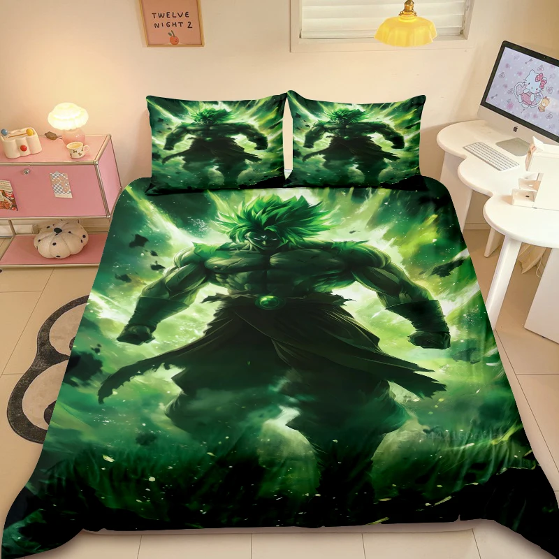 Dragon Ball Teens 3pcs Duvet Cover Set Cartoon Super Saiyan Bedding Set Twin Full Comforter Cover Soft Cozy for Bedroom Decor - Image 10
