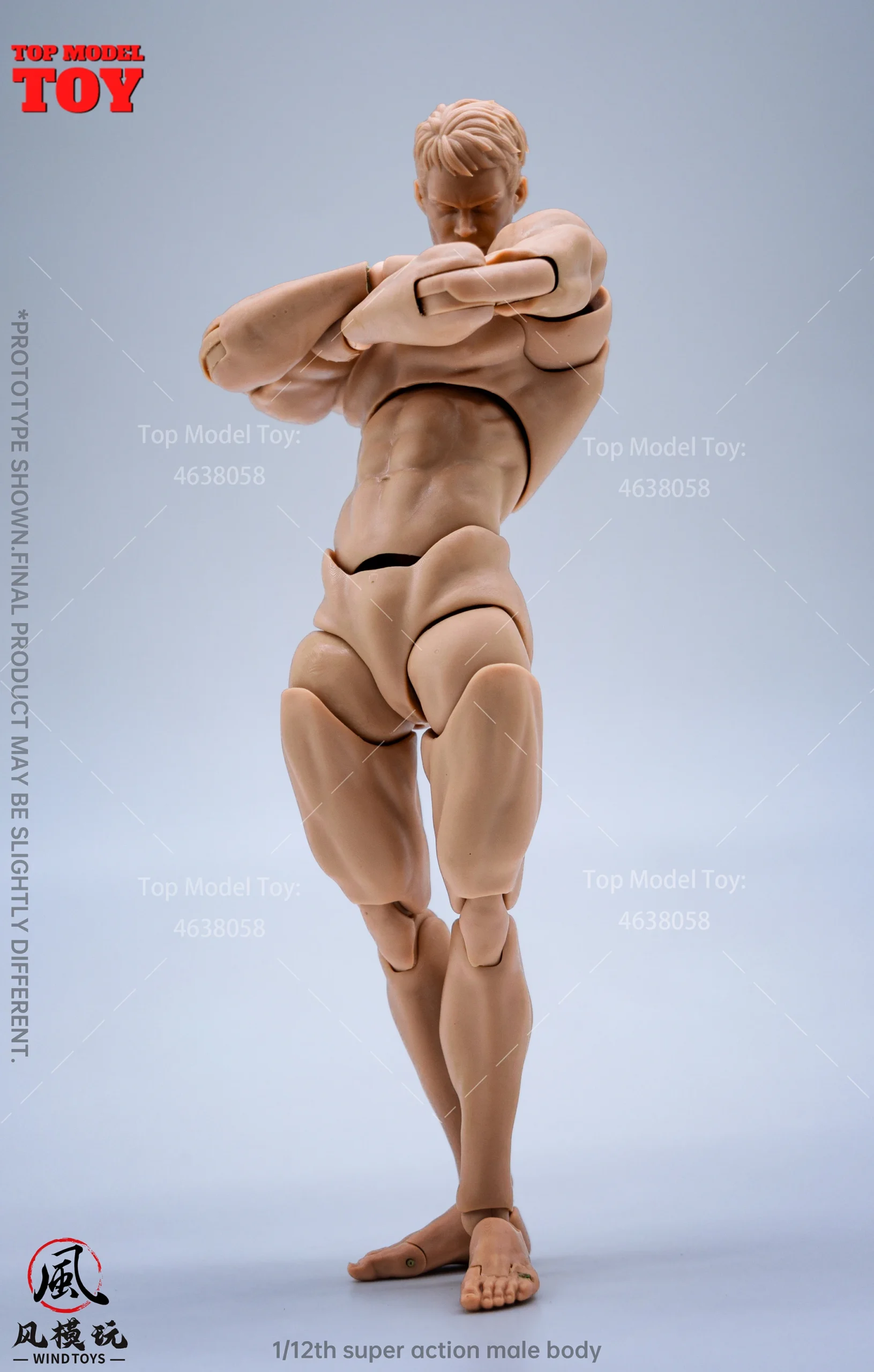 In Stock Wind Toys 1/12 Male Muscle Super Flexible Joint Body 16cm Man Action Figure Doll Model with Head Sculpt 7 Pair of Hands