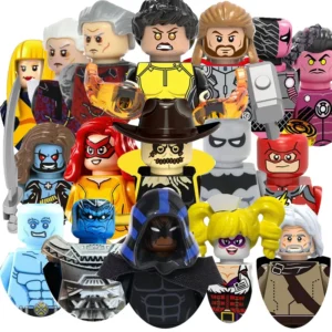 Marvel heroes Spider Man, Captain America, Joker Robin, Phoenix, Wolverine, Iron Man, Minions, children's gift splicing toys
