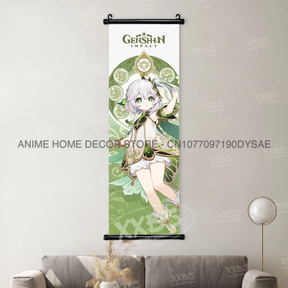 Genshin Impact Poster Arataki Itto Scroll Decorative Picture Barbara Home Decor Sucrose Wall Art Kamizato Ayato Hanging Painting - Image 25