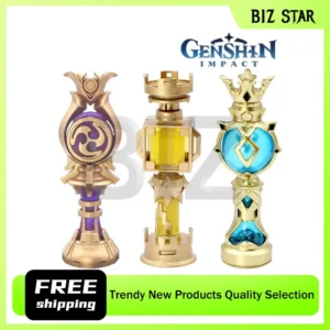 10cm/3.93in Genshin Impact Gods Heart Thunder God Wendy Zhongli Wind Wing Pendant Light Up Prop Decor Night Light Birthday Gift