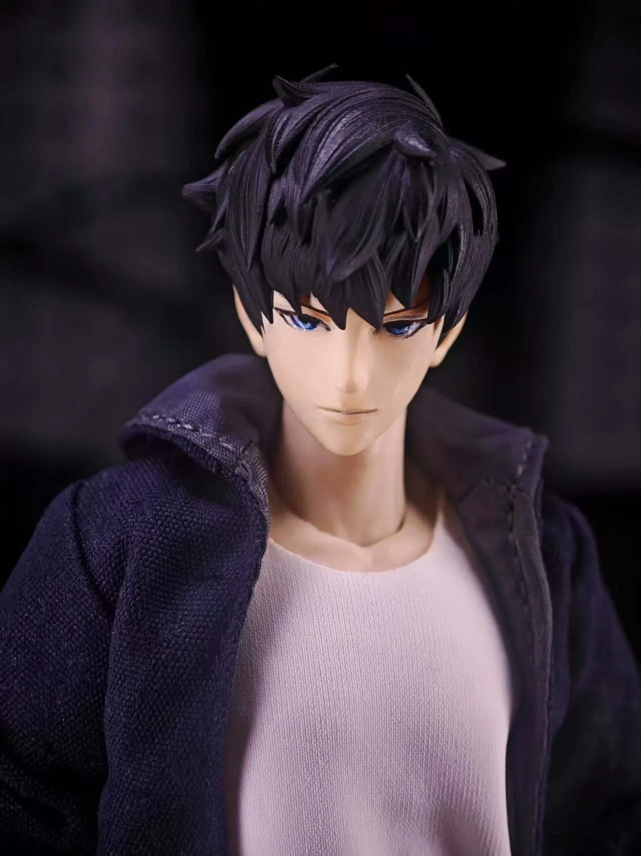 Handmade 1/12 Scale Korean Comic Character Solo Leveling Cheng Xiaoyu Head Carving For 6in Male VToys Action Figure Body