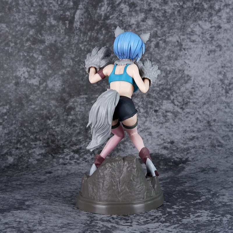 Anime Re:Zero kara Hajimeru Isekai Seikatsu Figure Rem Gray Wolf Model Halloween Dresses Action Figure Collection Gift Toy 19CM