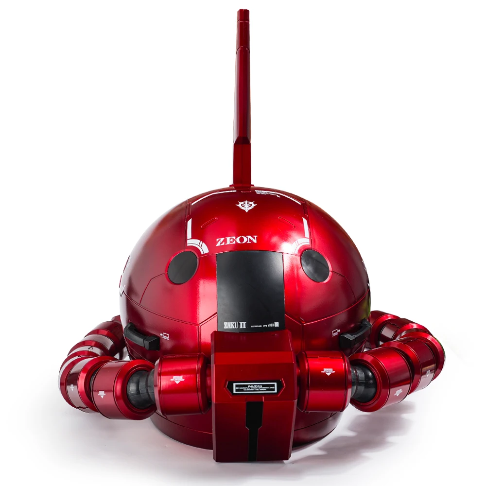 New Xingjie Spray Car Paint Transparent Red Zaku Helmet Wearable With Water Decals Base Stand And USB Charging Cable Ornament - Image 4