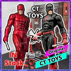 Original CT Toys Mafex 223 Daredevil Black Red Edition SHF Style Anime Action Figure with Movable Joints