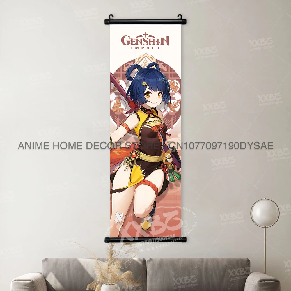 Genshin Impact Poster Arataki Itto Scroll Decorative Picture Barbara Home Decor Sucrose Wall Art Kamizato Ayato Hanging Painting - Image 44