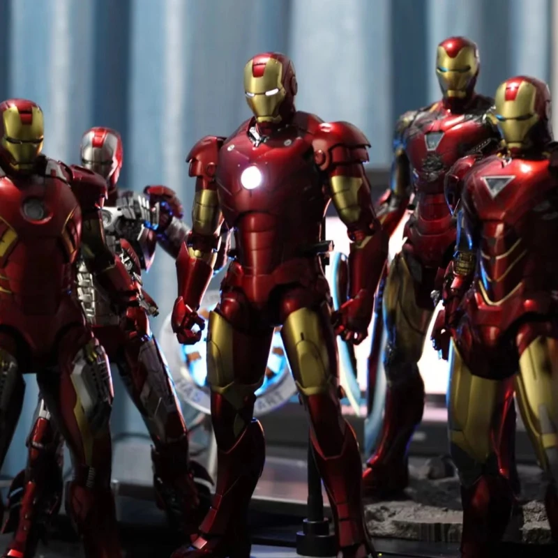 MEW FondJoy Iron Man MK Series LED Light Action Figure 1/12 Scale DIY Toy for Collectors Kids Anime Model Gift Tony Stark Theme