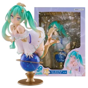16CM Anime Hatsune Miku Figure Glittering Star ver 39th Anniversary Globe Scene Model Toy Gift Collection Action Figure PVC