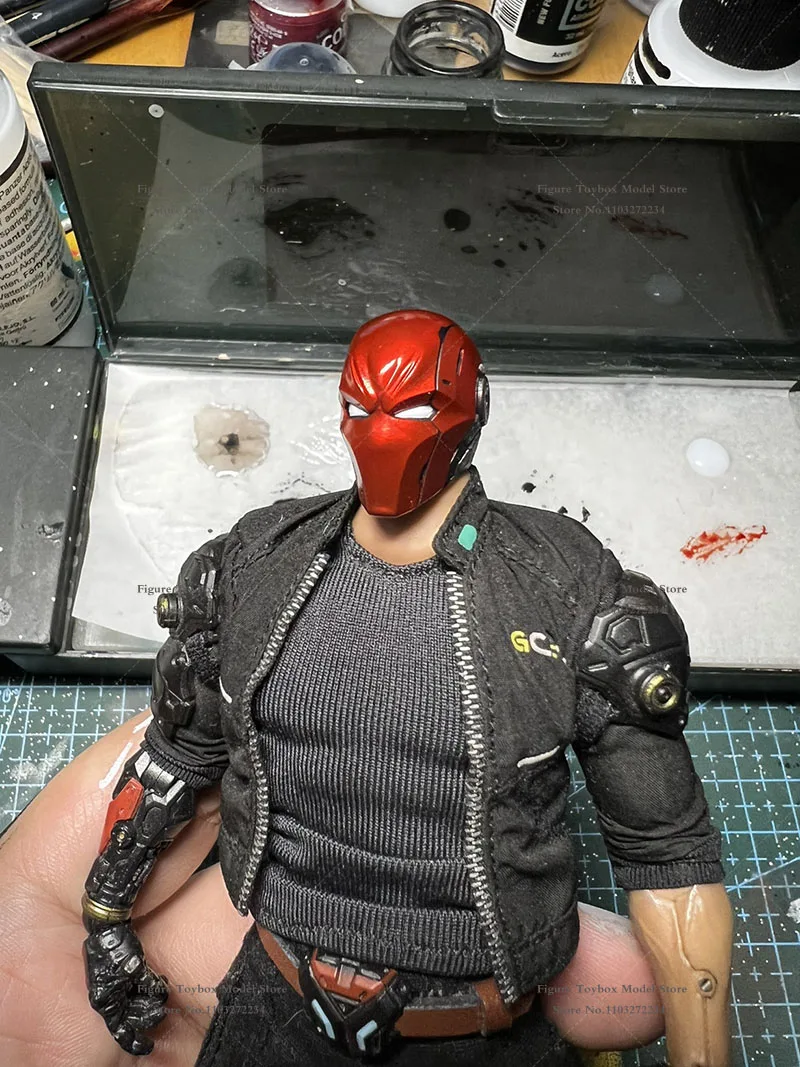 DIY White Model 1/12 Scale Unpainted Cyberpunk 2077 Spider Man Head Sculpture for 6 inch SHF Marvel Mafex ML Mezco Action Figure