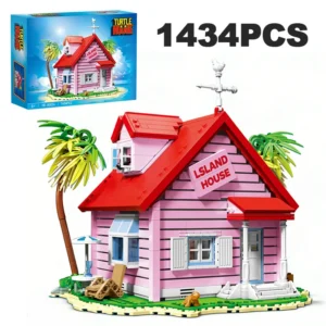 1434PCS Turtle House Building Blocks Set Japanese Anime Architecture Kame Immortal House Assemble Bricks Toys Gift for Fans Kids