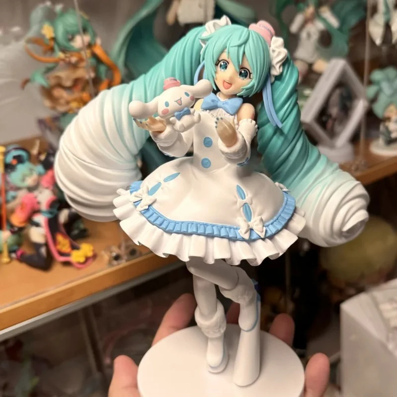 Original SEGA Hatsune Miku Cinnamoroll Anime Figure Noddle Stopper Toy Action Figure Anime Figure PVC Model Collection Doll Gift