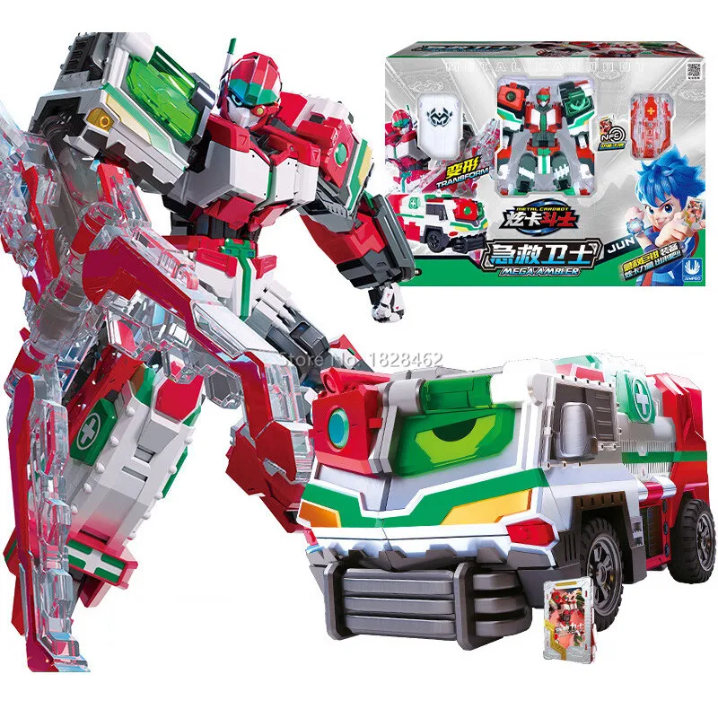 New Metal Cardbot Transforming Robot to Car Action Figures BLUE COP with Card Transformation Car Toys for Child Gift - Image 18