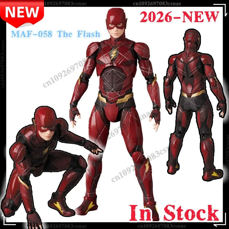 In Stock Mafex 058 The Flash Action Figures Toys 16cm Movable Statues Model Doll Collectible Ornaments Gifts
