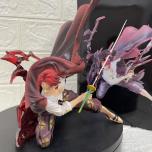 Pirate Four Kings Red Haired Shanks Squatting Red Haired Battle Scene Doll Set Box Set Handmade Model