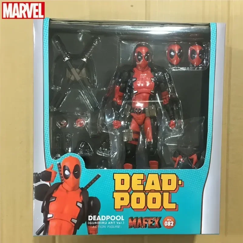 16cm Mafex 082 Marvel X-Men Deadpool Action Figure Comic Version Collectable Model Toy Doll Cool Birthday Festival Gifts
