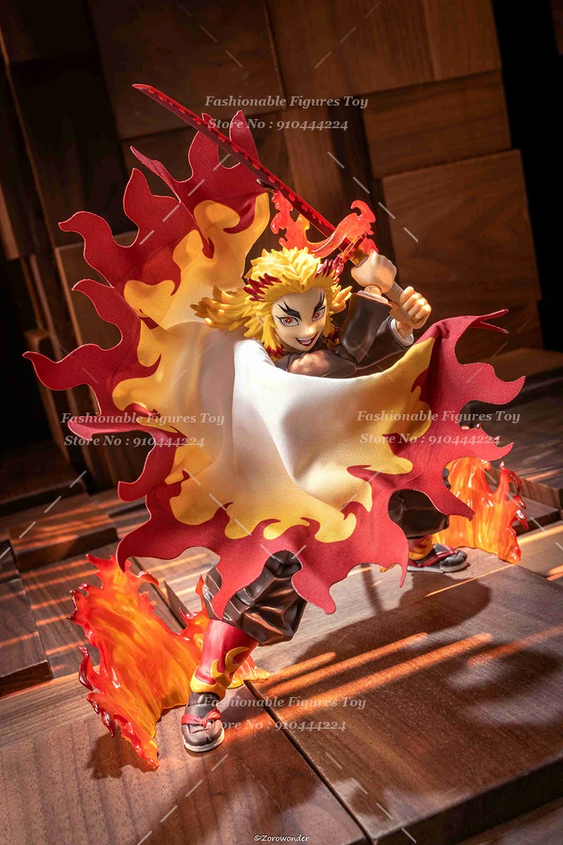 1/12 Men Soldier Demon Slayer Flame Hashira Cape Kyojuro Rengoku‌ Flame Patterned Cloak‌ With Iron Wire Fit 6Inch Action Figure