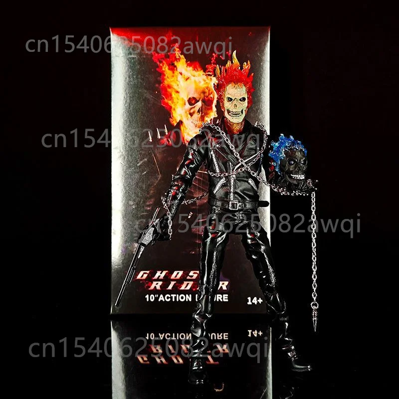 Marvel Ghost Rider Action Figure Legends 85th Anniversary Ghost Rider 25cm BJD Articulated PVC Figure Luminous Light Model Toy - Image 7