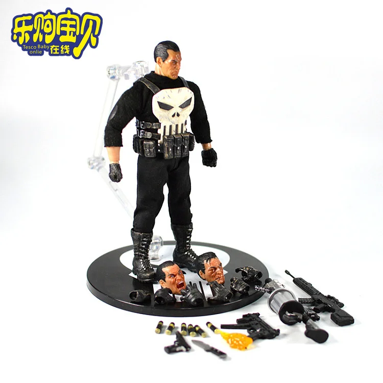 Marvel 1/12 Mezco Ant Punisher Sdcc Cloth Movable 6-inch Figure Doll Hand-made Model White Penalty Uncle Skull Carving Toys - Image 8