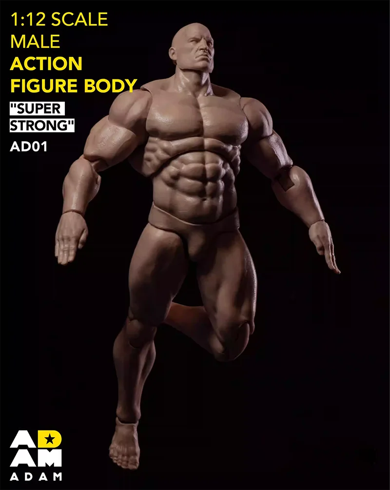 In Stock MUFF TOYS ADAM 1/12 Male Strong Muscle Joint Body 6” Super Flexible Comic Soldier Action Figure Body Doll