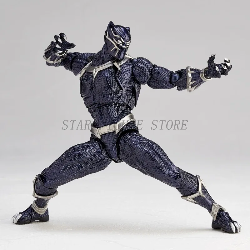 Amazing Yamaguchi Black Panther Action Figure Collection Model 15cm Kaiyodo Revoltech #030 Marvel T Challa Movable Figurine Toys - Image 3
