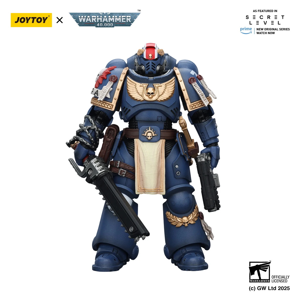 JOYTOY Warhammer 40k 1/18 Action Figures Ultramarines Titus with Laurels of Victory Metaurus Levantus Torvald